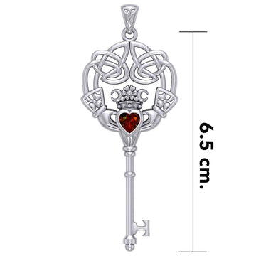 Irish Celtic Claddagh Spiritual Key Silver Pendant TPD5904 - Jewelry